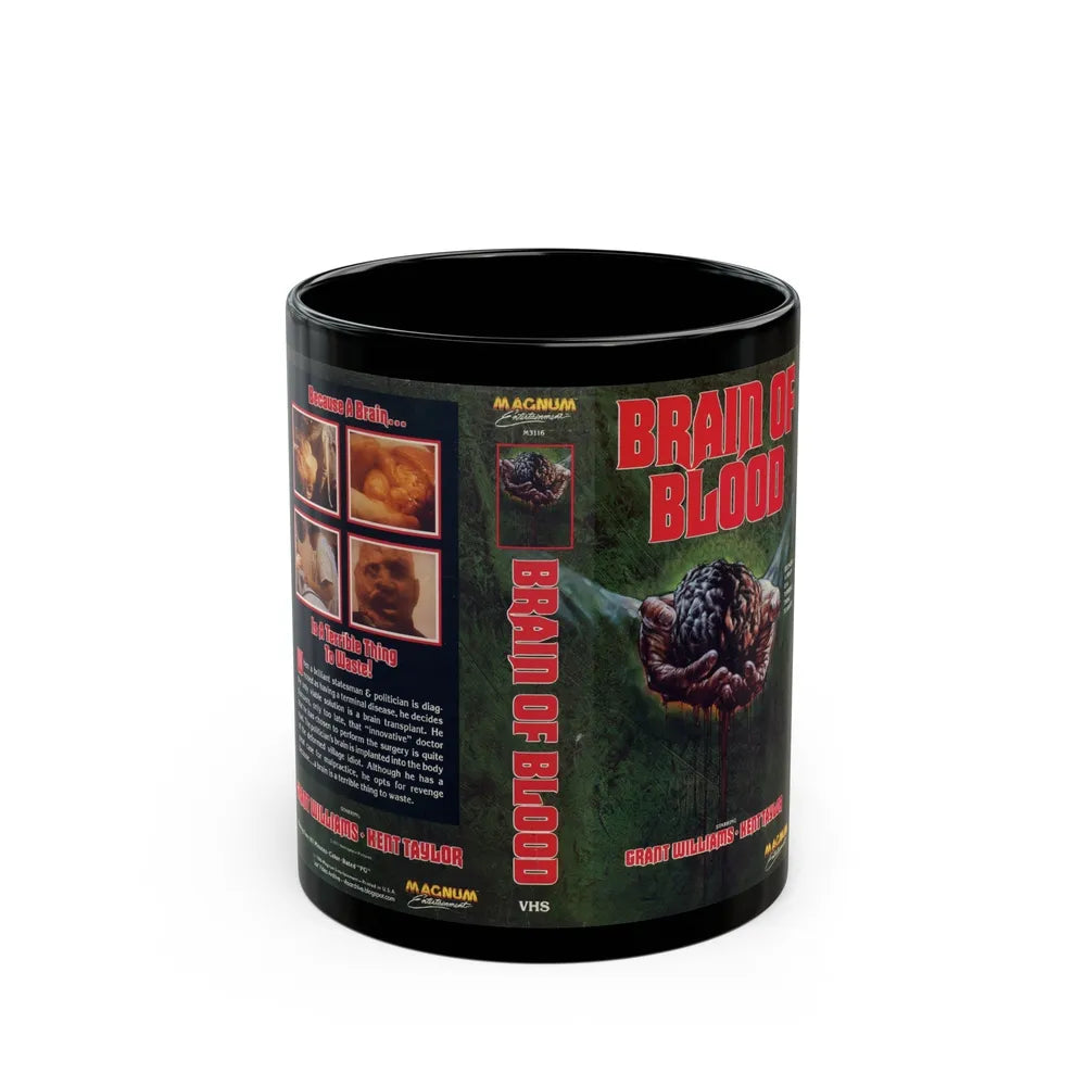 BRAIN OF BLOOD 2 (VHS COVER) - Black Coffee Mug-11oz-Go Mug Yourself