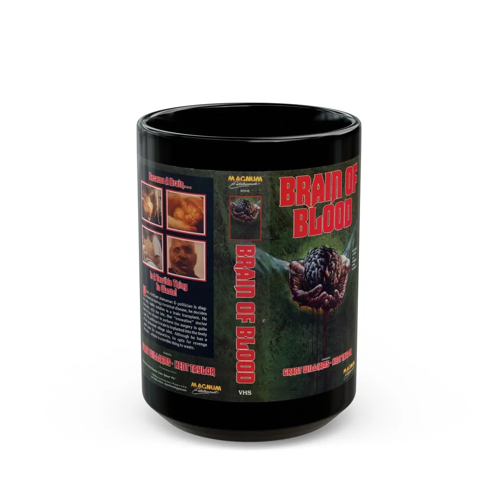 BRAIN OF BLOOD 2 (VHS COVER) - Black Coffee Mug-15oz-Go Mug Yourself