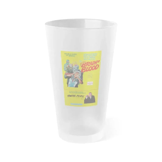 BRAIN OF BLOOD & VAMPIRE PEOPLE 1971 Movie Poster - Frosted Pint Glass 16oz 16oz Frosted - Go Mug Yourself