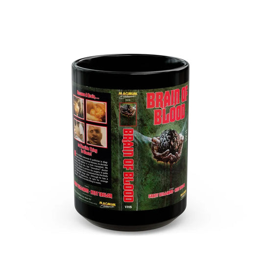 BRAIN OF BLOOD (VHS COVER) - Black Coffee Mug-15oz-Go Mug Yourself