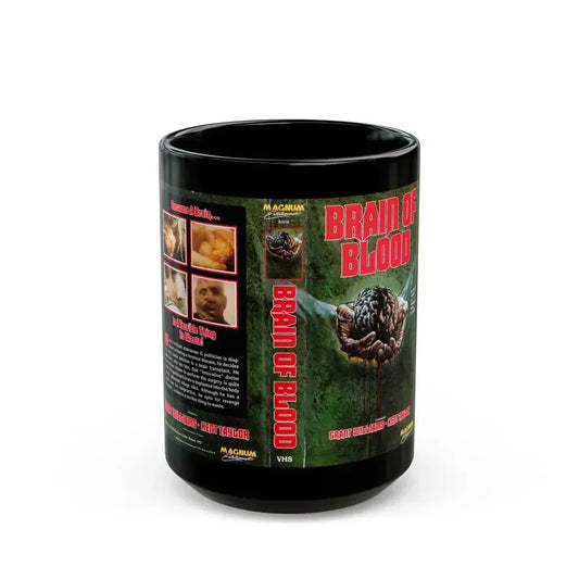 BRAIN OF BLOOD (VHS COVER) - Black Coffee Mug 15oz - Go Mug Yourself