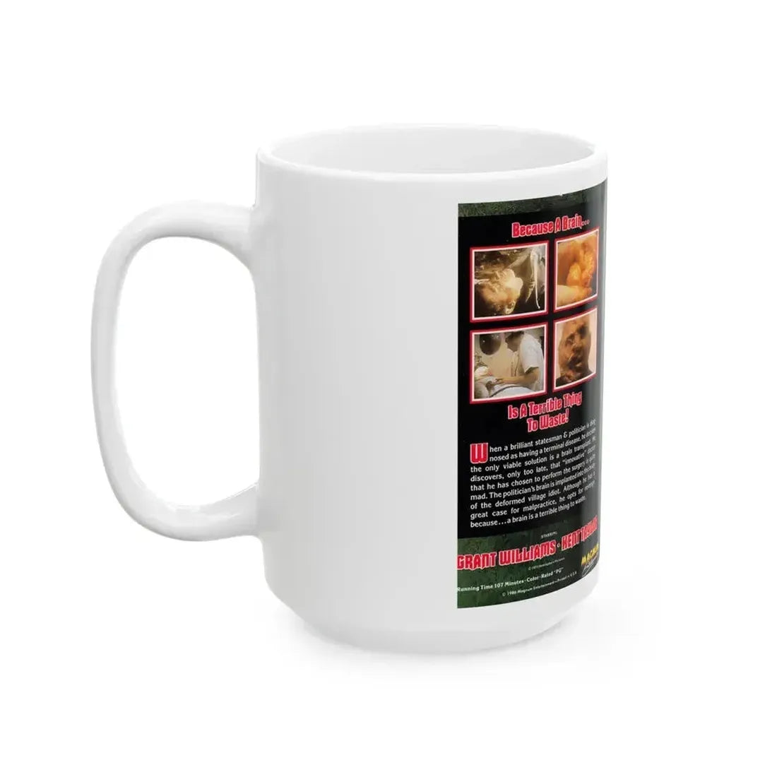 BRAIN OF BLOOD (VHS COVER) - White Coffee Mug - Go Mug Yourself