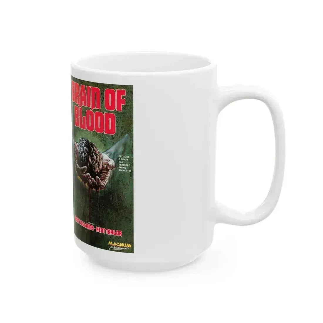 BRAIN OF BLOOD (VHS COVER) - White Coffee Mug - Go Mug Yourself