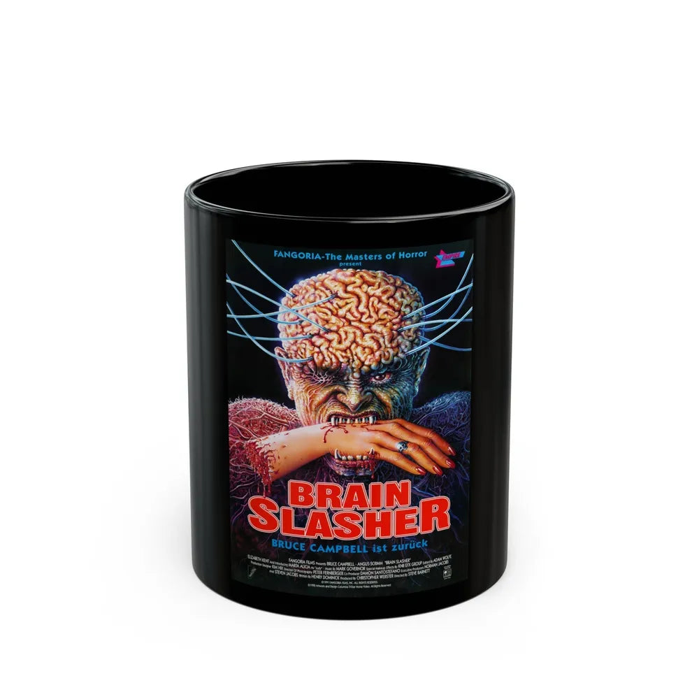 BRAINSLASHER (MINDWARP) 1992 Movie Poster - Black Coffee Mug-11oz-Go Mug Yourself