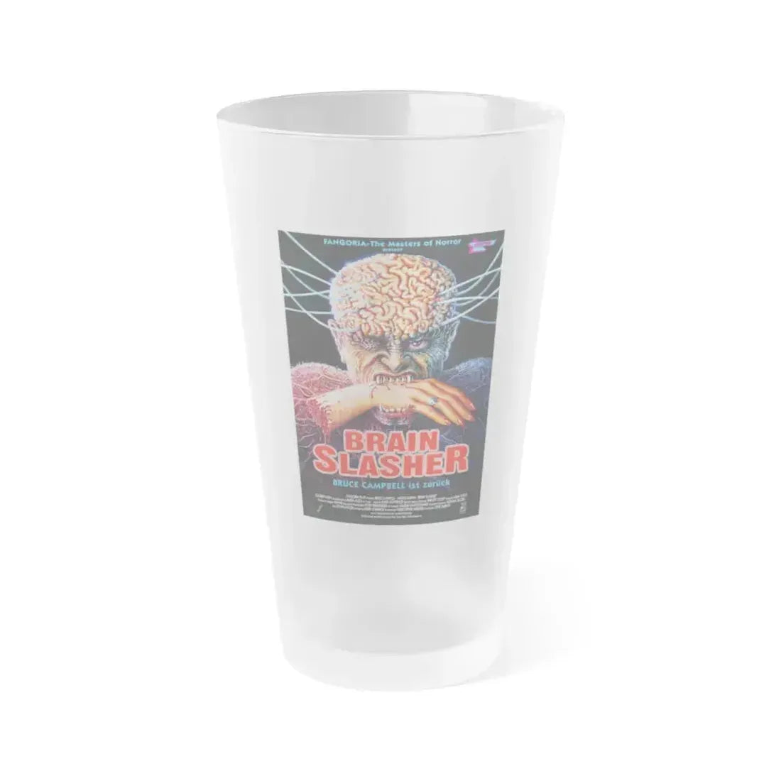 BRAINSLASHER (MINDWARP) 1992 Movie Poster - Frosted Pint Glass 16oz 16oz Frosted - Go Mug Yourself