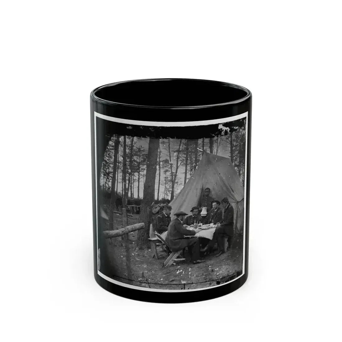 Brandy Station, Va. Dinner Party Outside Tent, Army Of The Potomac Headquarters (U.S. Civil War) Black Coffee Mug 11oz - Go Mug Yourself