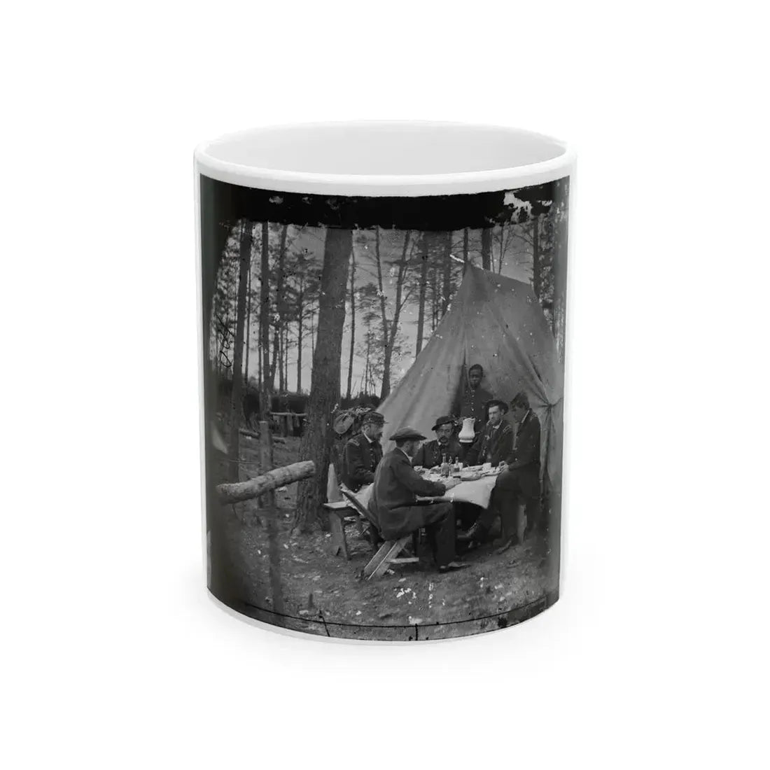 Brandy Station, Va. Dinner Party Outside Tent, Army Of The Potomac Headquarters (U.S. Civil War) White Coffee Mug 11oz - Go Mug Yourself