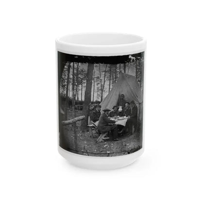 Brandy Station, Va. Dinner Party Outside Tent, Army Of The Potomac Headquarters (U.S. Civil War) White Coffee Mug 15oz - Go Mug Yourself