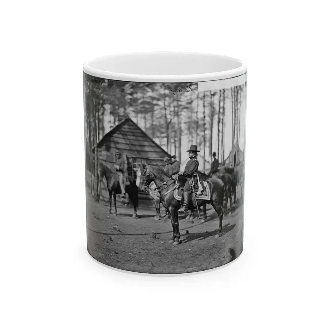 Brandy Station, Va. Gen. Rufus Ingalls On Horseback (U.S. Civil War) White Coffee Mug 11oz - Go Mug Yourself