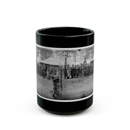 Brandy Station, Va. Gens. George G. Meade, John Sedgwick, And Robert O. Tyler With Staff Officers At Horse Artillery Headquarters (U.S. Civil War) Black Coffee Mug 15oz - Go Mug Yourself