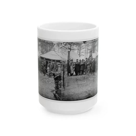 Brandy Station, Va. Gens. George G. Meade, John Sedgwick, And Robert O. Tyler With Staff Officers At Horse Artillery Headquarters (U.S. Civil War) White Coffee Mug 15oz - Go Mug Yourself