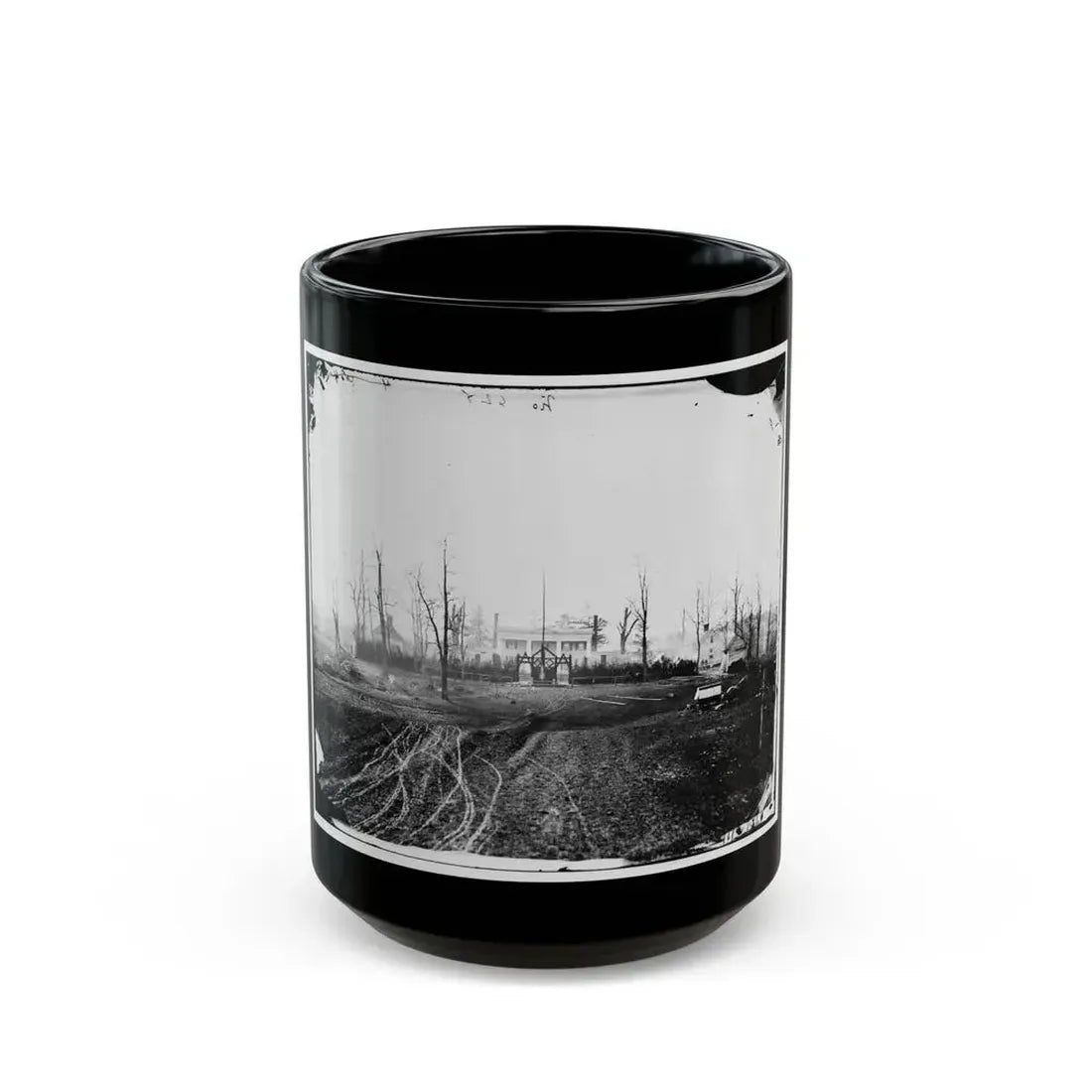Brandy Station, Va. House Used As Headquarters By Gen. David. B. Birney, Commanding 1st Division, 3d Corps (U.S. Civil War) Black Coffee Mug 15oz - Go Mug Yourself