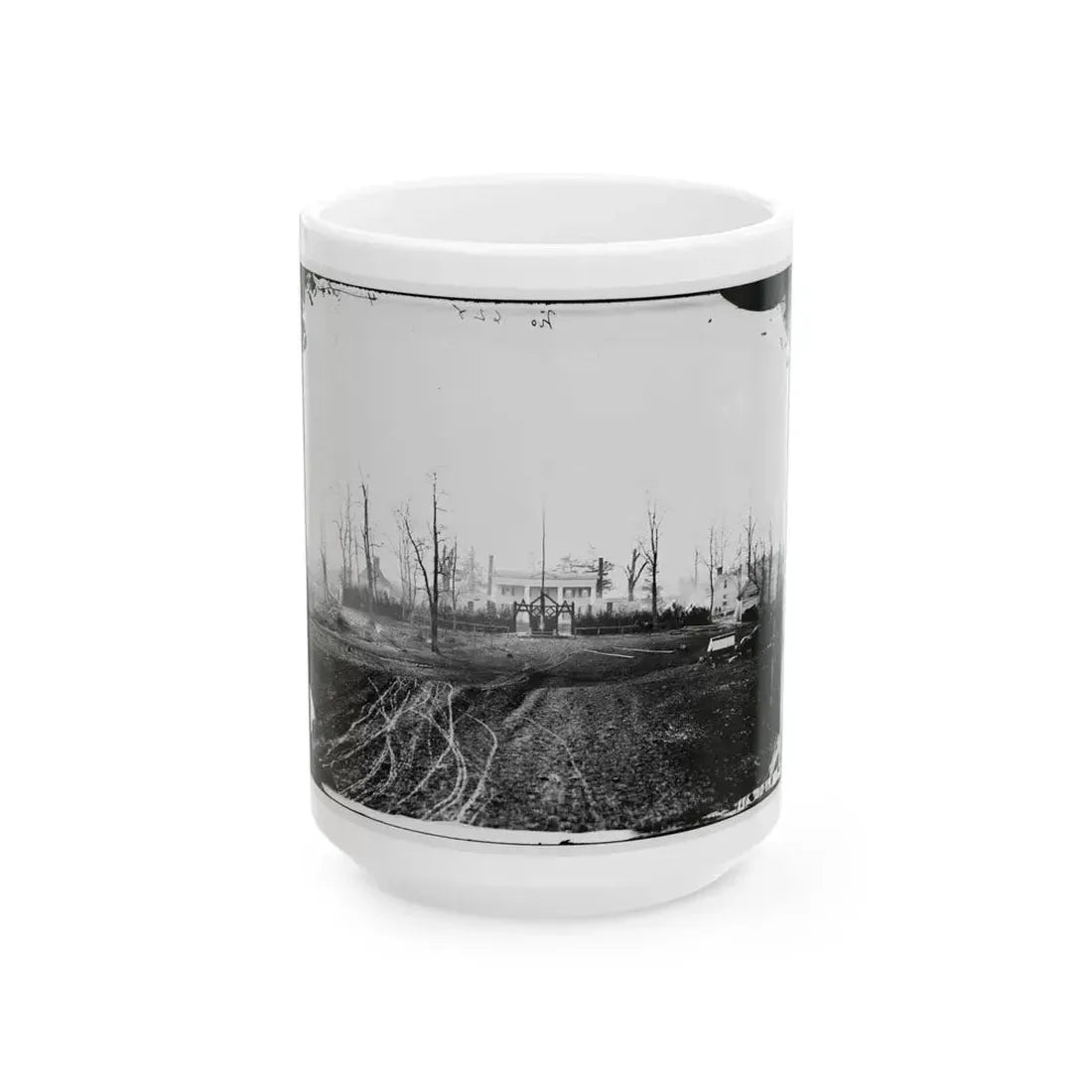 Brandy Station, Va. House Used As Headquarters By Gen. David. B. Birney, Commanding 1st Division, 3d Corps (U.S. Civil War) White Coffee Mug 15oz - Go Mug Yourself