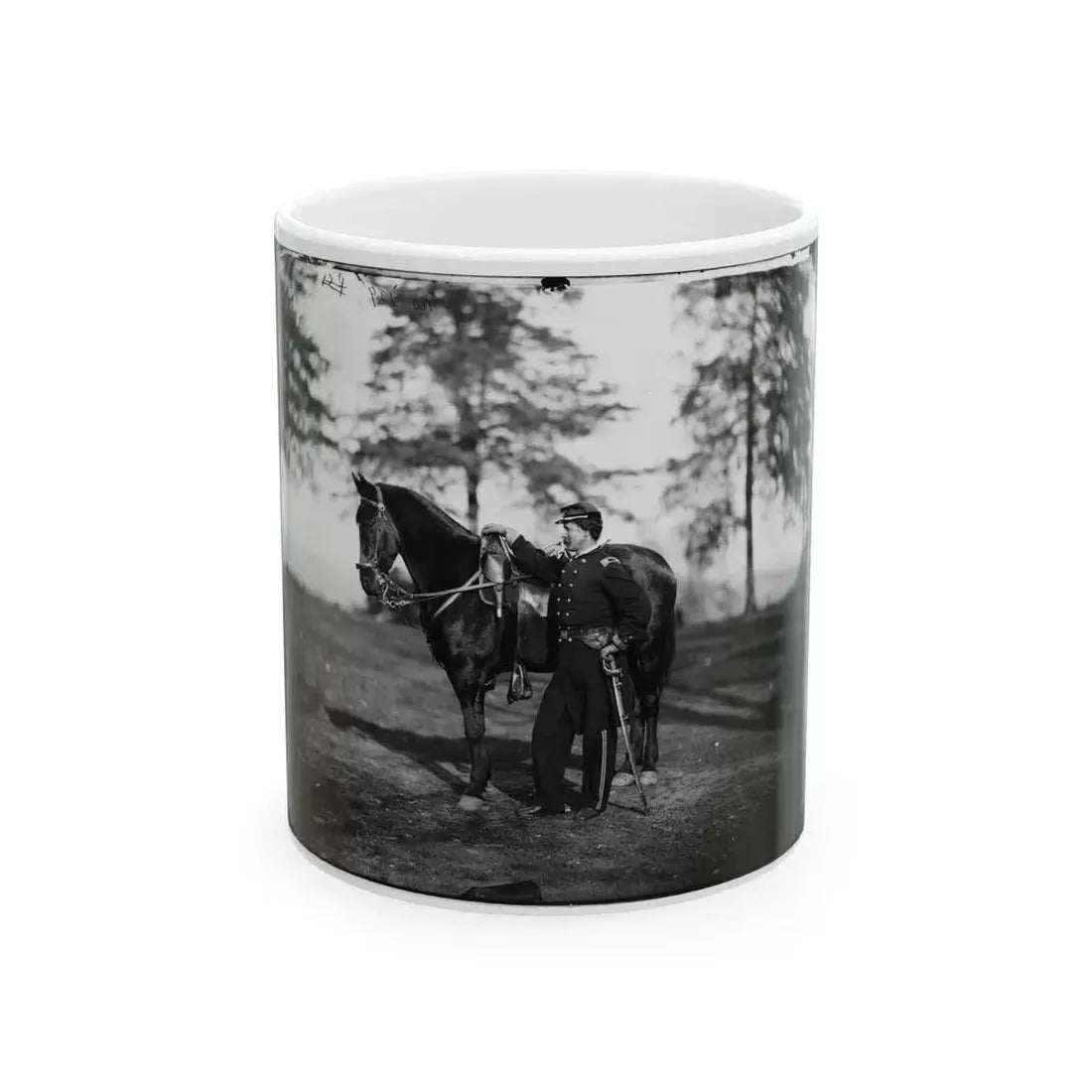 Brandy Station, Va. Lt. Col. Orson H. Hart, A.A.G. Of 3d Corps, And Horse (U.S. Civil War) White Coffee Mug 11oz - Go Mug Yourself