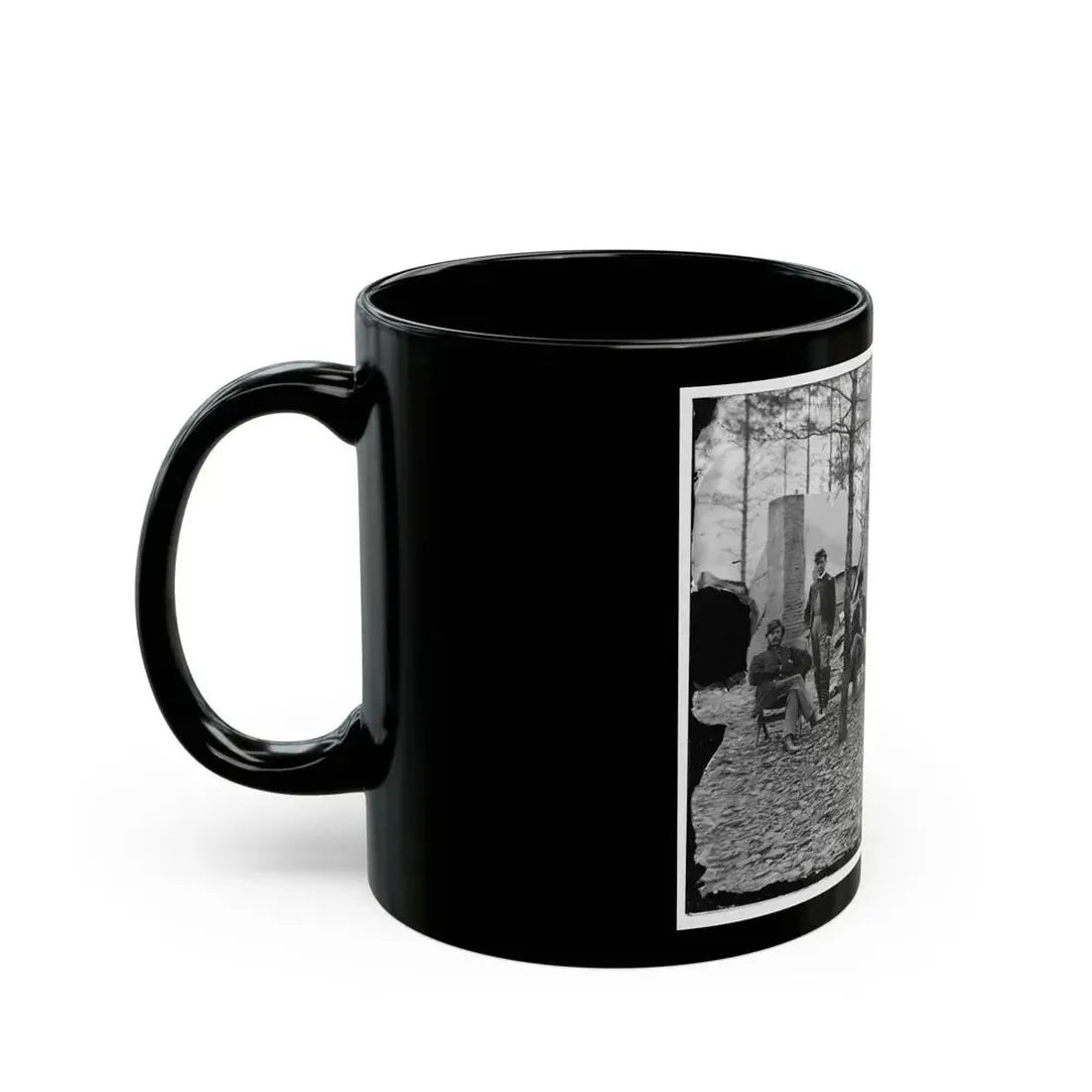 Brandy Station, Va. Officers And A Lady At Headquarters Of 1st Brigade, Horse Artillery (U.S. Civil War) Black Coffee Mug - Go Mug Yourself