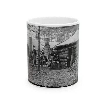 Brandy Station, Va. Officers And A Lady At Headquarters Of 1st Brigade, Horse Artillery (U.S. Civil War) White Coffee Mug 11oz - Go Mug Yourself