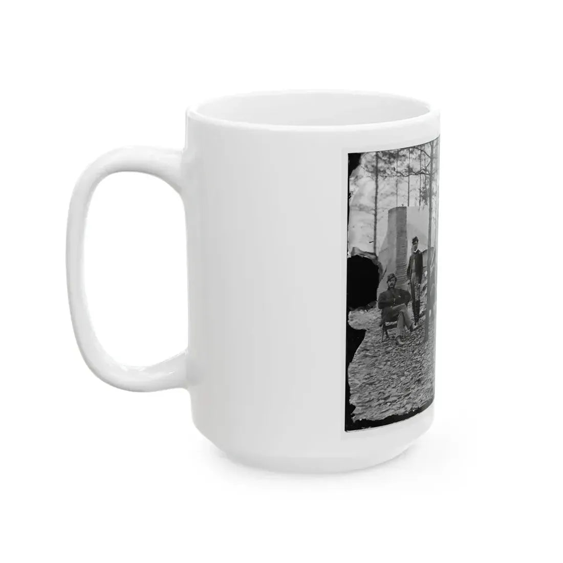 Brandy Station, Va. Officers And A Lady At Headquarters Of 1st Brigade, Horse Artillery (U.S. Civil War) White Coffee Mug - Go Mug Yourself