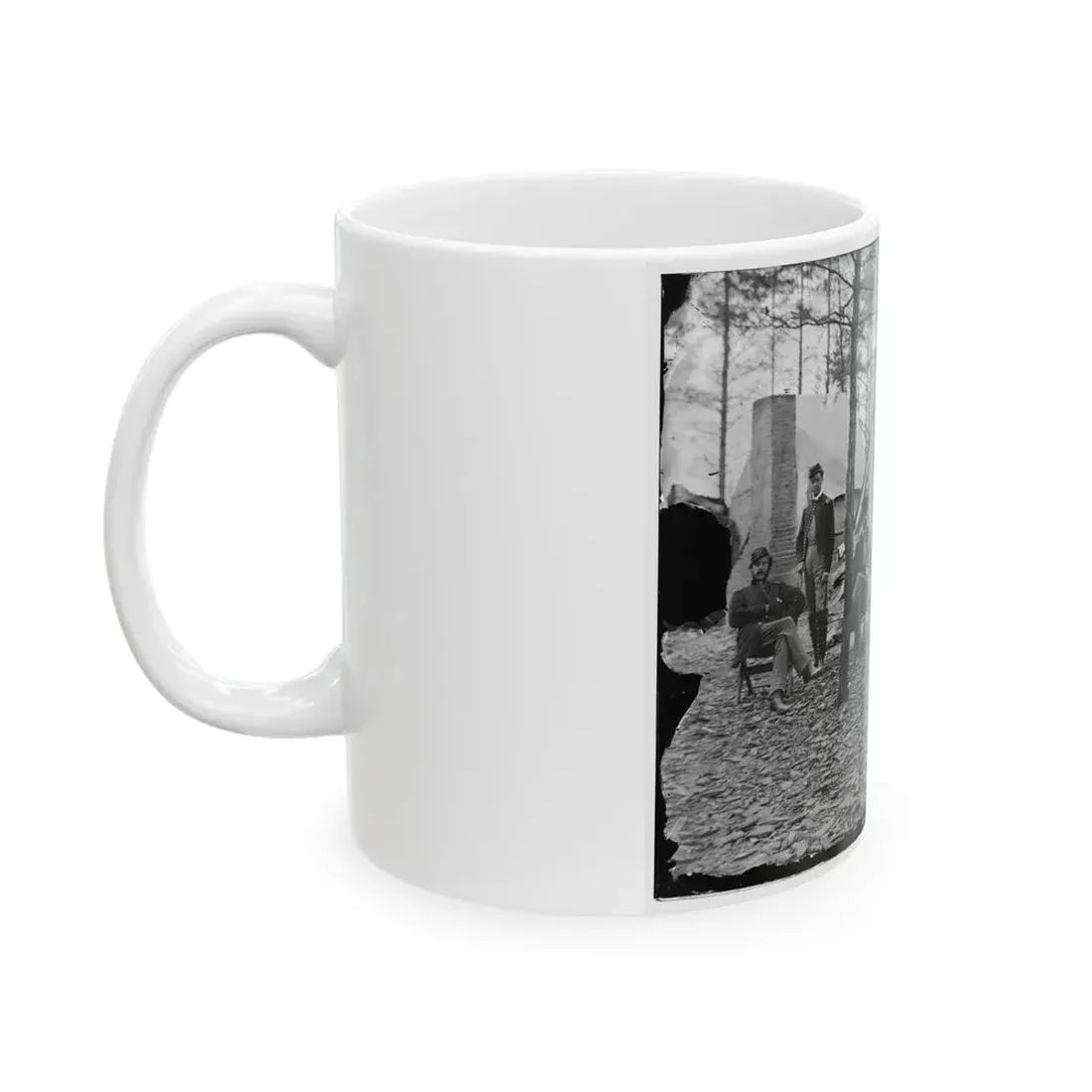 Brandy Station, Va. Officers And A Lady At Headquarters Of 1st Brigade, Horse Artillery (U.S. Civil War) White Coffee Mug - Go Mug Yourself
