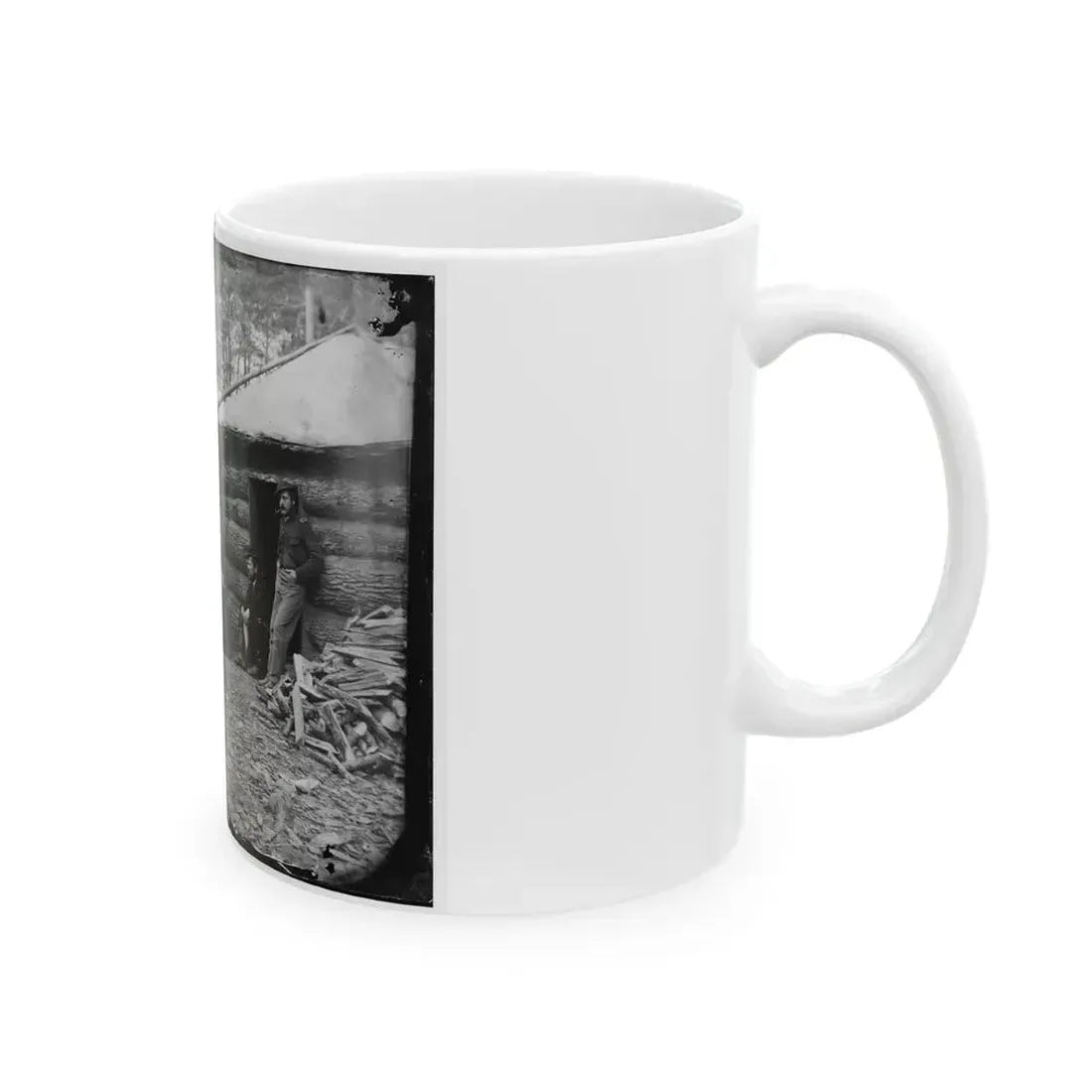 Brandy Station, Va. Officers And A Lady At Headquarters Of 1st Brigade, Horse Artillery (U.S. Civil War) White Coffee Mug - Go Mug Yourself