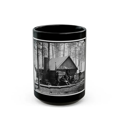 Brandy Station, Va. Officers In Front Of Winter Quarters At Army Of The Potomac Headquarters (U.S. Civil War) Black Coffee Mug 15oz - Go Mug Yourself