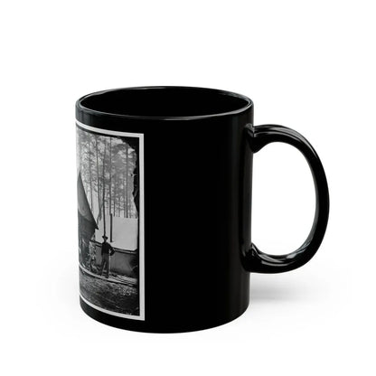 Brandy Station, Va. Officers In Front Of Winter Quarters At Army Of The Potomac Headquarters (U.S. Civil War) Black Coffee Mug - Go Mug Yourself