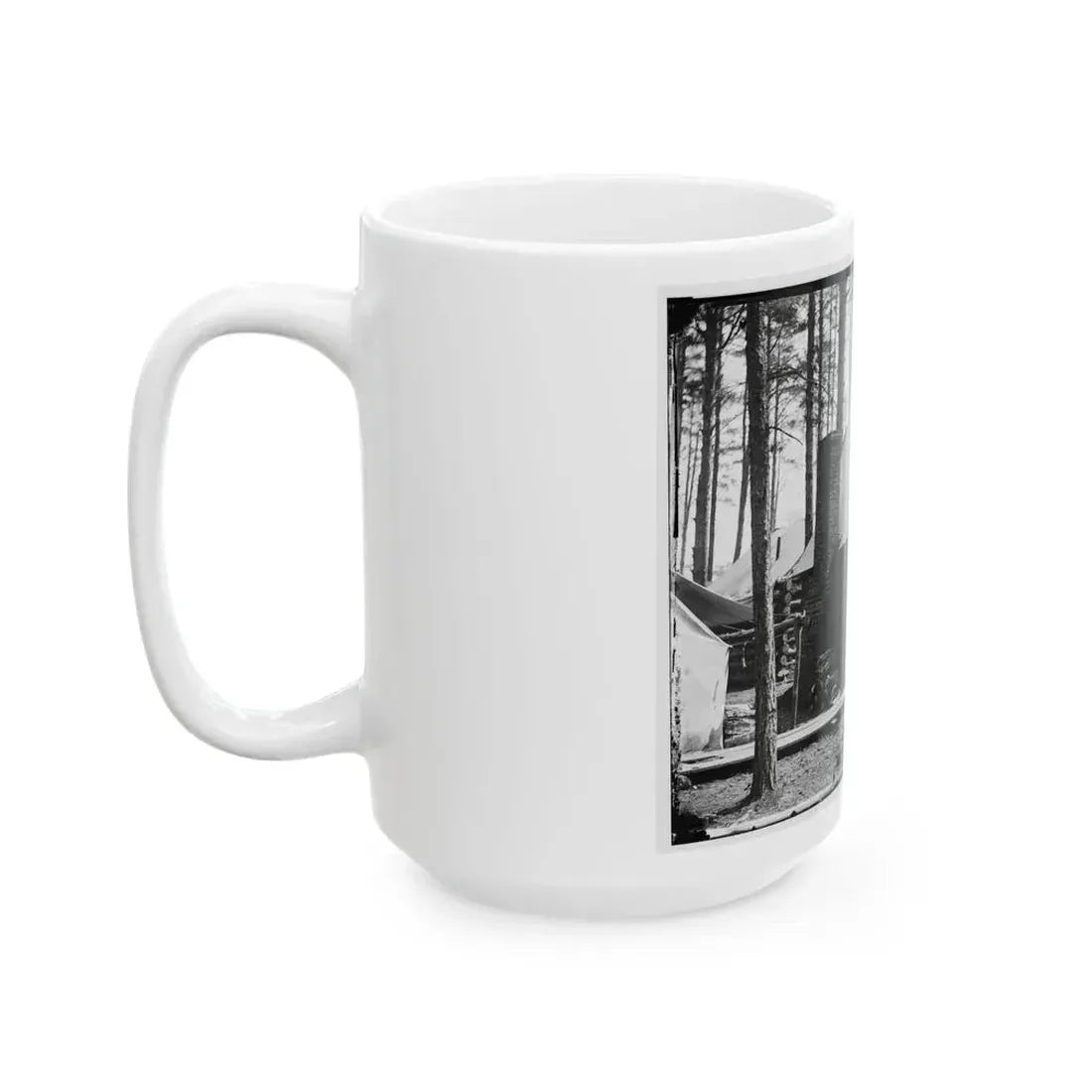 Brandy Station, Va. Officers In Front Of Winter Quarters At Army Of The Potomac Headquarters (U.S. Civil War) White Coffee Mug - Go Mug Yourself
