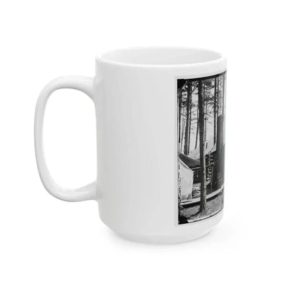 Brandy Station, Va. Officers In Front Of Winter Quarters At Army Of The Potomac Headquarters (U.S. Civil War) White Coffee Mug - Go Mug Yourself