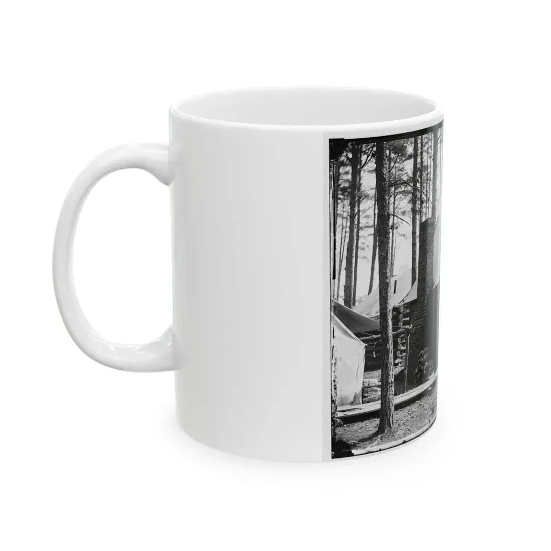 Brandy Station, Va. Officers In Front Of Winter Quarters At Army Of The Potomac Headquarters (U.S. Civil War) White Coffee Mug - Go Mug Yourself