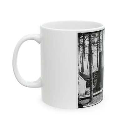 Brandy Station, Va. Officers In Front Of Winter Quarters At Army Of The Potomac Headquarters (U.S. Civil War) White Coffee Mug - Go Mug Yourself