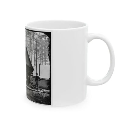 Brandy Station, Va. Officers In Front Of Winter Quarters At Army Of The Potomac Headquarters (U.S. Civil War) White Coffee Mug - Go Mug Yourself