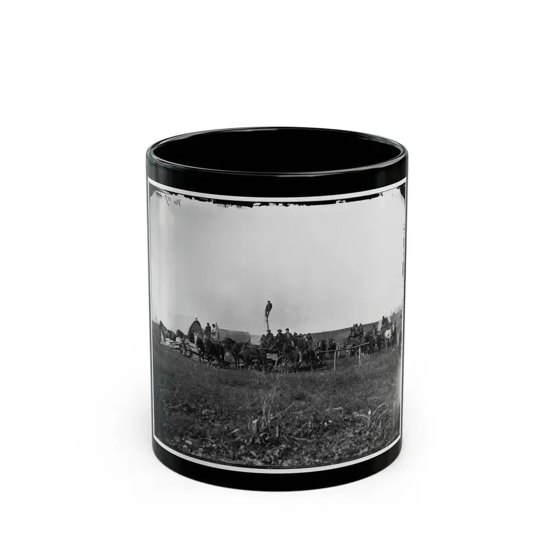 Brandy Station, Va. Wagons And Men Of The U.S. Military Telegraph Construction Corps (U.S. Civil War) Black Coffee Mug 11oz - Go Mug Yourself