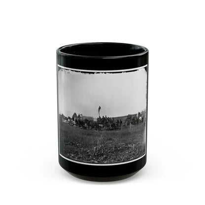 Brandy Station, Va. Wagons And Men Of The U.S. Military Telegraph Construction Corps (U.S. Civil War) Black Coffee Mug 15oz - Go Mug Yourself