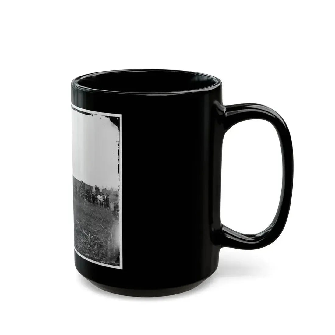 Brandy Station, Va. Wagons And Men Of The U.S. Military Telegraph Construction Corps (U.S. Civil War) Black Coffee Mug - Go Mug Yourself