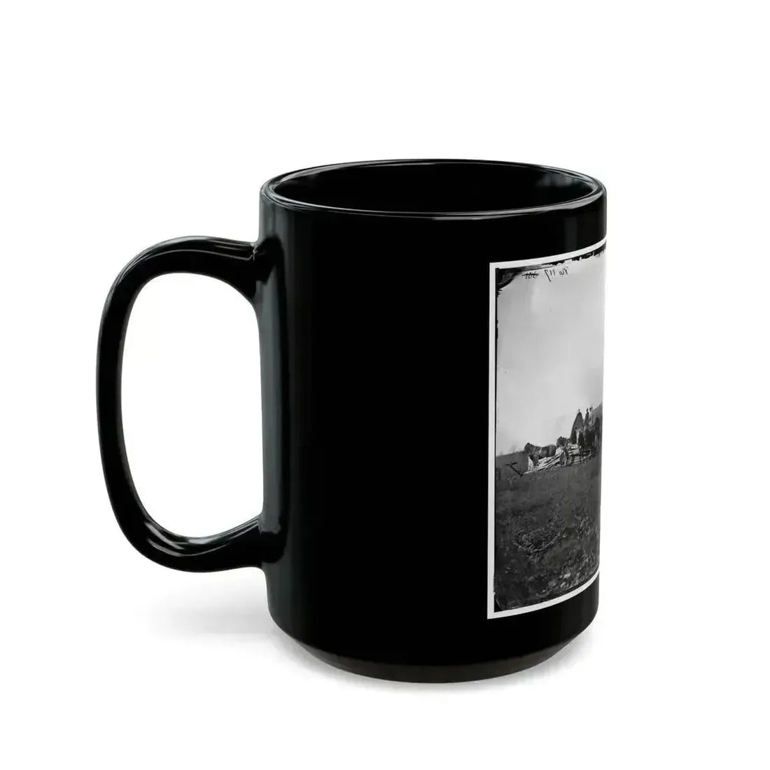 Brandy Station, Va. Wagons And Men Of The U.S. Military Telegraph Construction Corps (U.S. Civil War) Black Coffee Mug - Go Mug Yourself