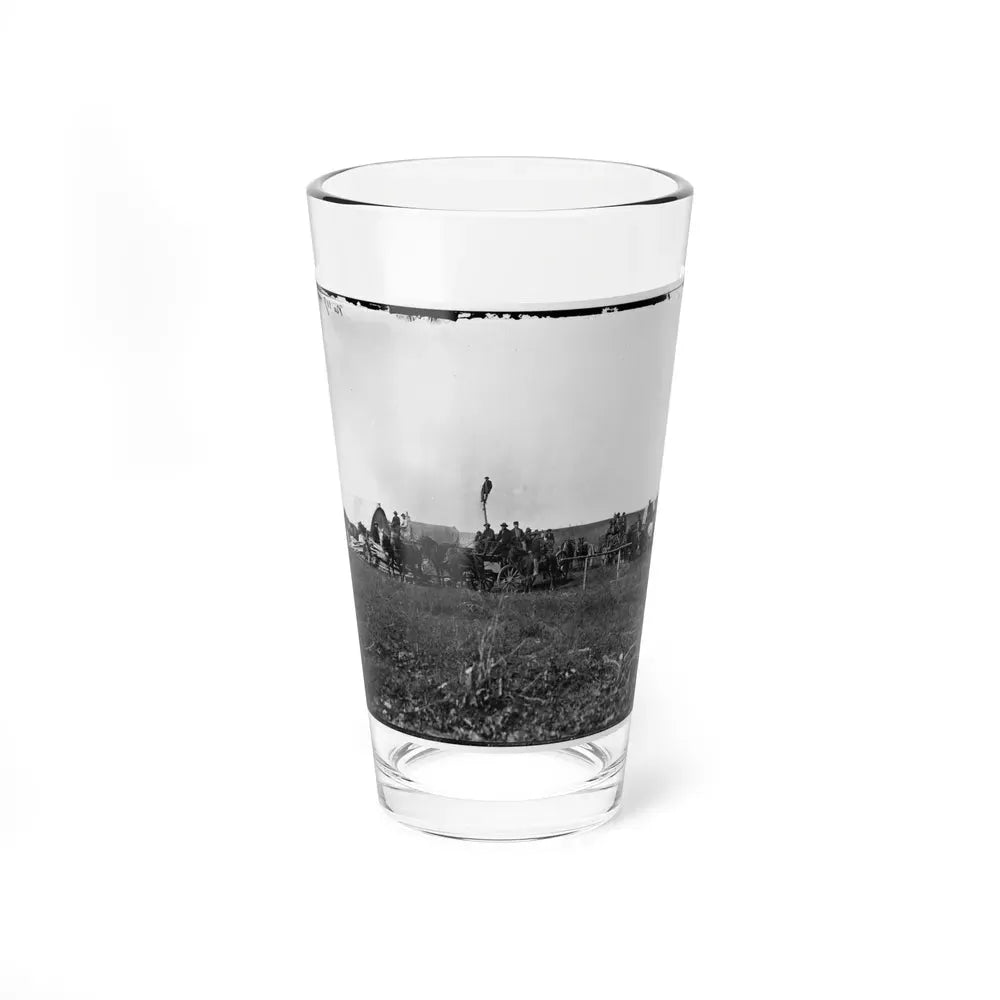 Brandy Station, Va. Wagons And Men Of The U.S. Military Telegraph Construction Corps (U.S. Civil War) Pint Glass 16oz 16oz - Go Mug Yourself
