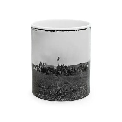 Brandy Station, Va. Wagons And Men Of The U.S. Military Telegraph Construction Corps (U.S. Civil War) White Coffee Mug 11oz - Go Mug Yourself