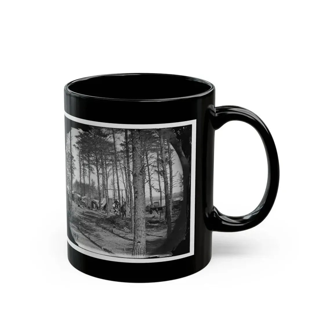 Brandy Station, Va. Winter Quarters Of Telegraphers And Photographers, Army Of The Potomac Headquarters (U.S. Civil War) Black Coffee Mug - Go Mug Yourself