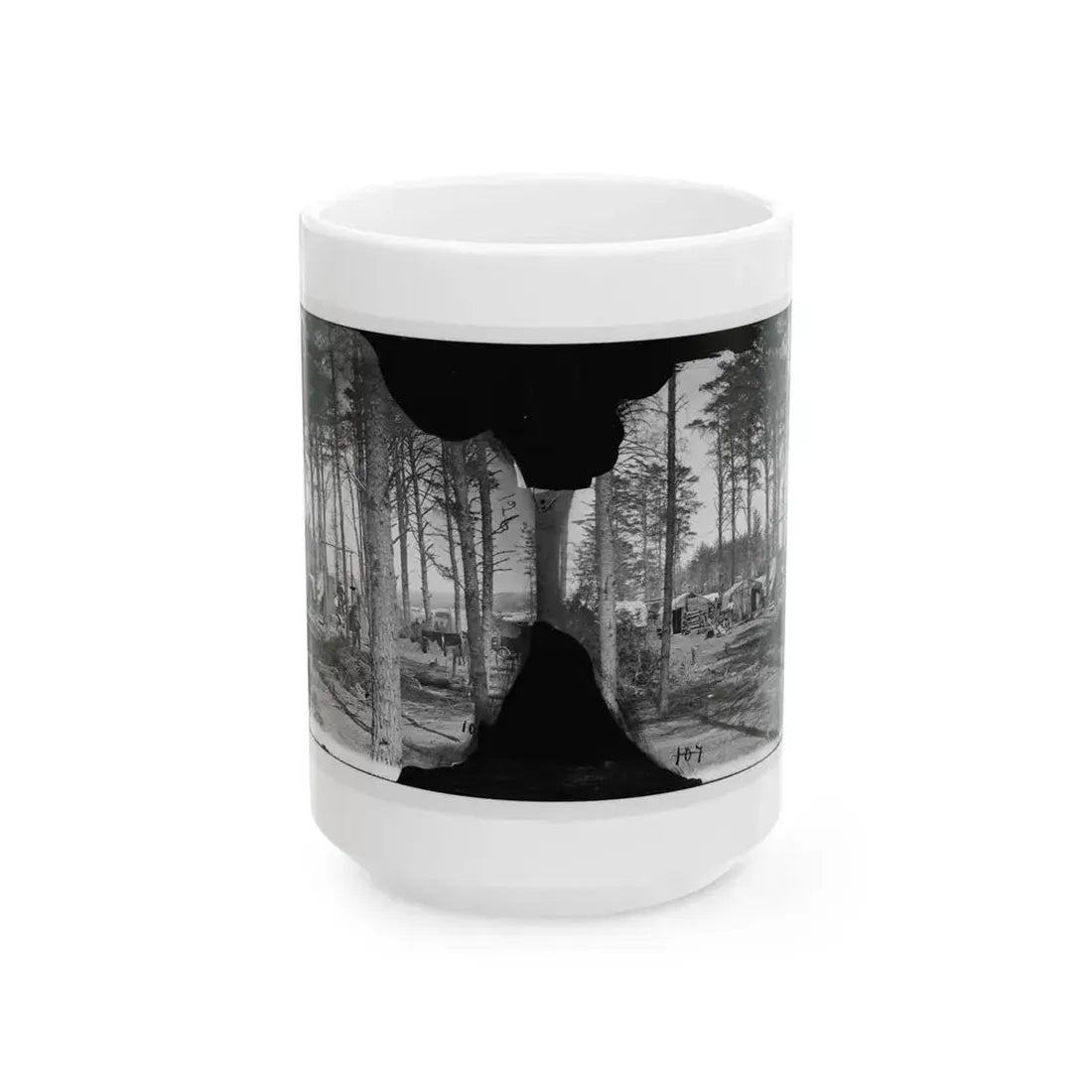 Brandy Station, Va. Winter Quarters Of Telegraphers And Photographers, Army Of The Potomac Headquarters (U.S. Civil War) White Coffee Mug 15oz - Go Mug Yourself