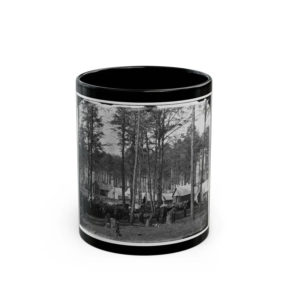 Brandy Station, Va. Camp At Army Of The Potomac Headquarters; Zouaves In Foreground (U.S. Civil War) Black Coffee Mug-11oz-Go Mug Yourself