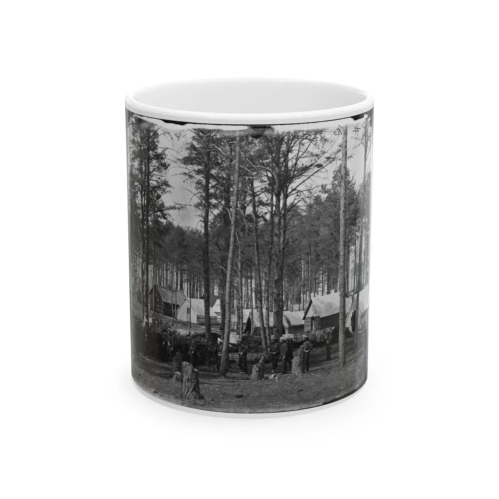 Brandy Station, Va. Camp At Army Of The Potomac Headquarters; Zouaves In Foreground (U.S. Civil War) White Coffee Mug-11oz-Go Mug Yourself