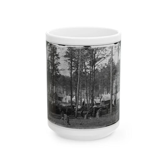 Brandy Station, Va. Camp At Army Of The Potomac Headquarters; Zouaves In Foreground (U.S. Civil War) White Coffee Mug-15oz-Go Mug Yourself