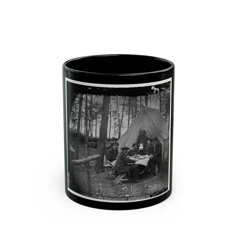 Brandy Station, Va. Dinner Party Outside Tent, Army Of The Potomac Headquarters (U.S. Civil War) Black Coffee Mug-11oz-Go Mug Yourself