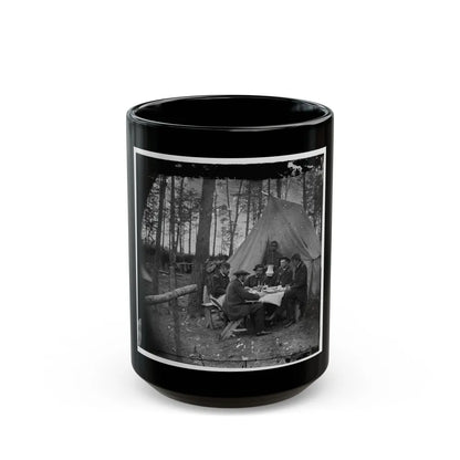 Brandy Station, Va. Dinner Party Outside Tent, Army Of The Potomac Headquarters (U.S. Civil War) Black Coffee Mug-15oz-Go Mug Yourself