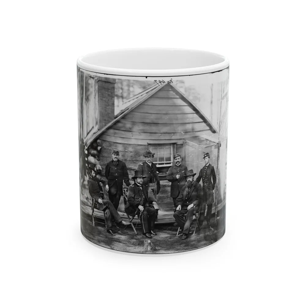 Brandy Station, Va. Gen. Rufus Ingalls And Staff, Chief Quartermaster, And Officers, Army Of The Potomac Headquarters (U.S. Civil War) White Coffee Mug-11oz-Go Mug Yourself