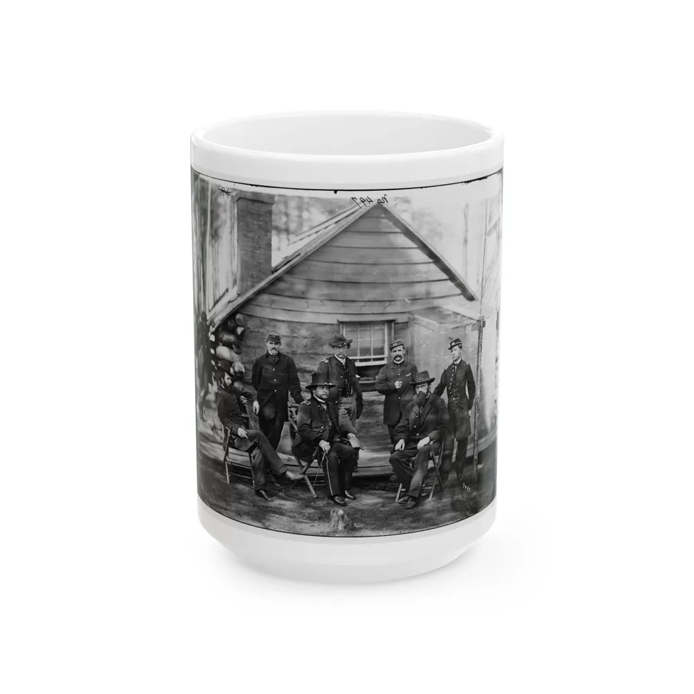 Brandy Station, Va. Gen. Rufus Ingalls And Staff, Chief Quartermaster, And Officers, Army Of The Potomac Headquarters (U.S. Civil War) White Coffee Mug-15oz-Go Mug Yourself