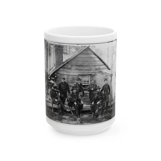 Brandy Station, Va. Gen. Rufus Ingalls And Staff, Chief Quartermaster, And Officers, Army Of The Potomac Headquarters (U.S. Civil War) White Coffee Mug-15oz-Go Mug Yourself