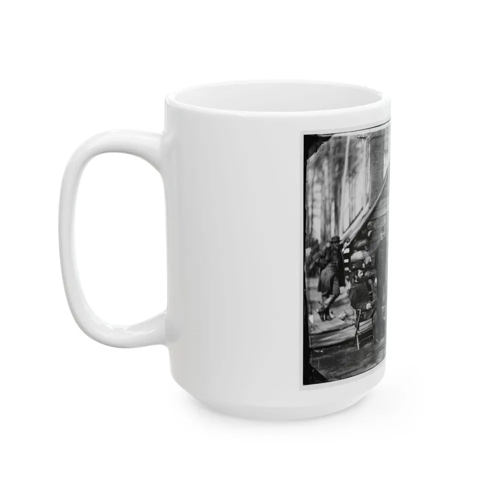 Brandy Station, Va. Gen. Rufus Ingalls And Staff, Chief Quartermaster, And Officers, Army Of The Potomac Headquarters (U.S. Civil War) White Coffee Mug-Go Mug Yourself