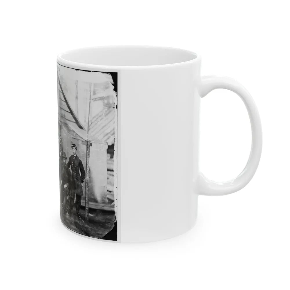 Brandy Station, Va. Gen. Rufus Ingalls And Staff, Chief Quartermaster, And Officers, Army Of The Potomac Headquarters (U.S. Civil War) White Coffee Mug-Go Mug Yourself