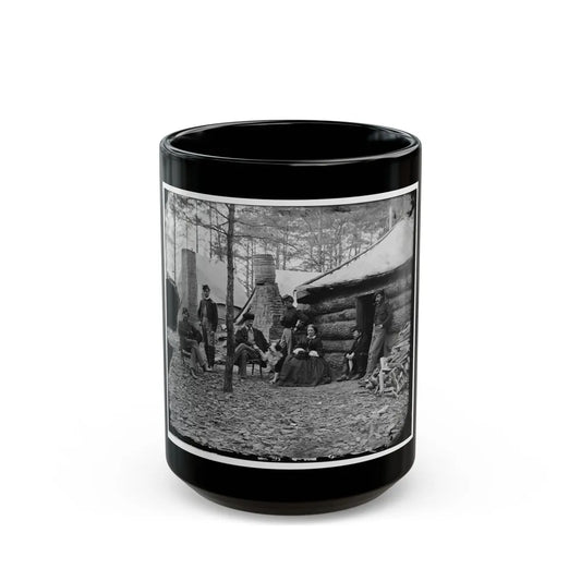 Brandy Station, Va. Officers And A Lady At Headquarters Of 1st Brigade, Horse Artillery (U.S. Civil War) Black Coffee Mug-15oz-Go Mug Yourself