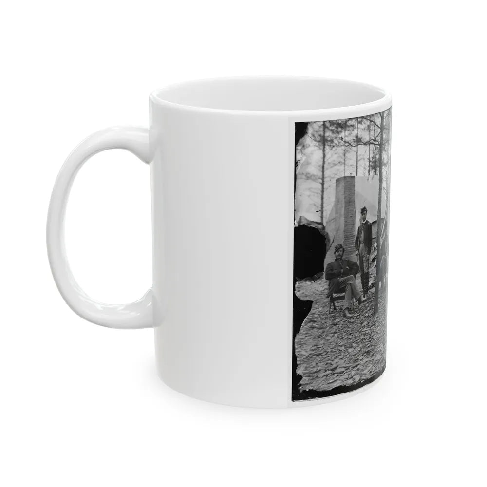 Brandy Station, Va. Officers And A Lady At Headquarters Of 1st Brigade, Horse Artillery (U.S. Civil War) White Coffee Mug-Go Mug Yourself